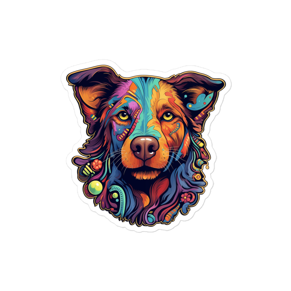 Bubble-free stickers Kaleidoscope Dog