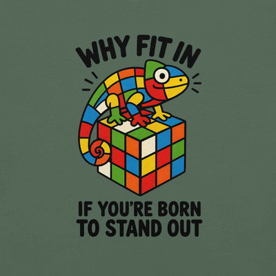 Why Fit In If You’re Born To Stand Out Chameleon T-Shirt, Rubik’s Cube Tee