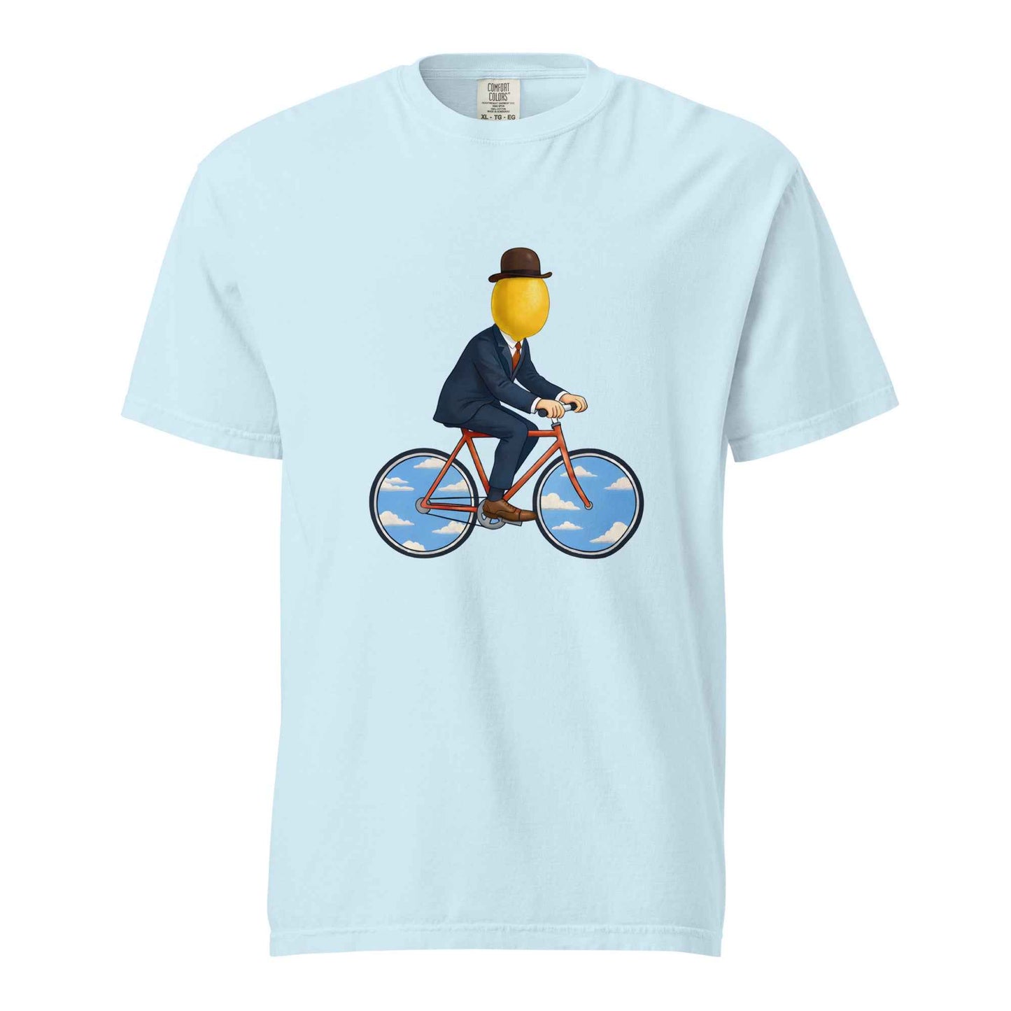 The Surreal Commute, Rene Magritte-Inspired Cycling T-shirt