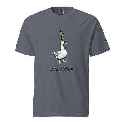 Denim blue Asparagoose hybrid botanical asparagus-goose graphic t-shirt - asparagoose botanical graphic tee