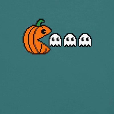 Pixel Pumpkin Ghost T-Shirt, Funny Pumpkin PacMan Tee