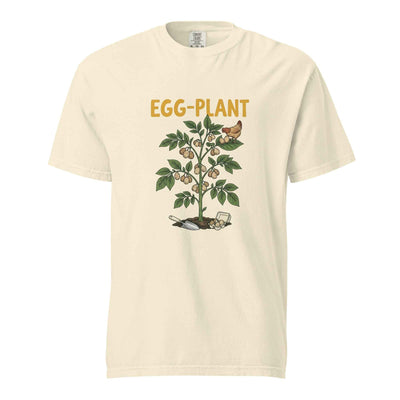 Egg-plant pun shirt, garden humor