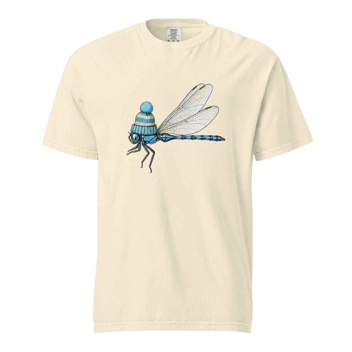 Dragonfly in a Beanie T-Shirt - Cute Insect Graphic Tee Ivory