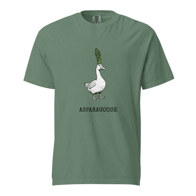 Light green Asparagoose hybrid botanical asparagus-goose graphic t-shirt - asparagus goose hybrid funny shirt