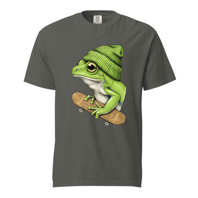 Skateboarding Frog T-Shirt - Funny Frog Skater Graphic Tee Pepper