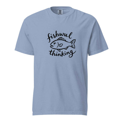 Washed denim blue Funny fishing shirt outdoor angler graphic tee - funny fishing shirt gift for anglers