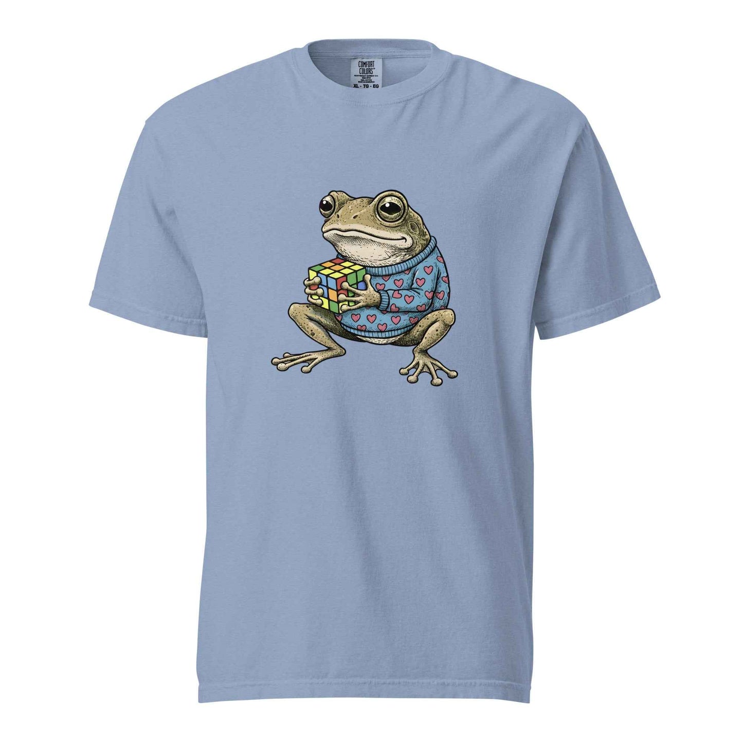 Funny Frog Rubik’s Cube T-Shirt, Retro Toad in Heart Sweater