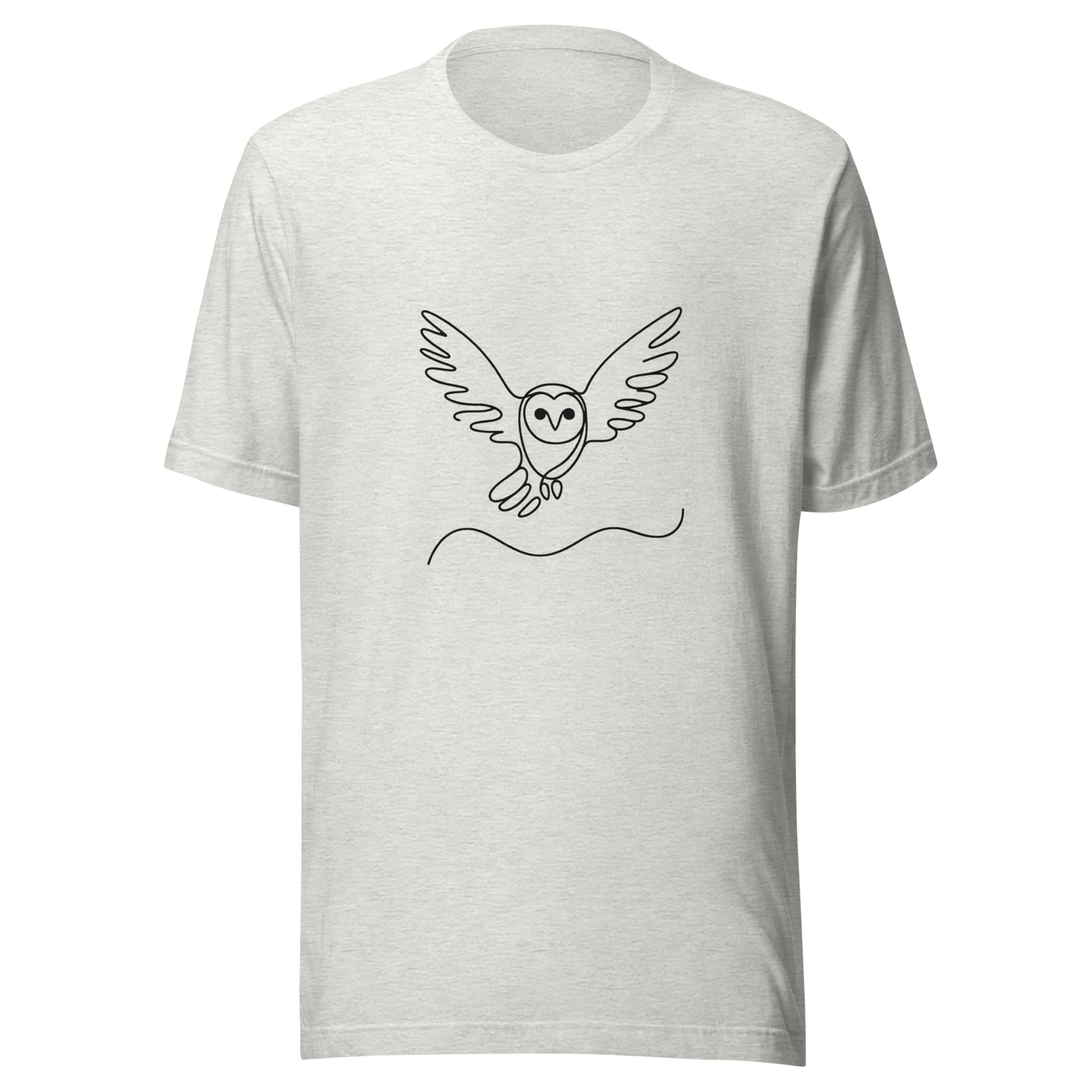 Unisex t-shirt Simplicity in Flight: Owl Line Drawing