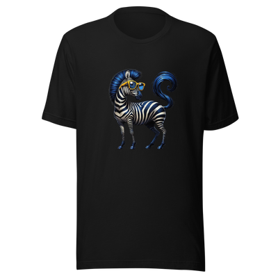 Unisex t-shirt with blue zebra - Radiant Art of Radiant Group