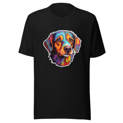 Unisex t-shirt "Colorful Companion: Warm-Toned Dog Portrait" - Radiant Art of Radiant Group