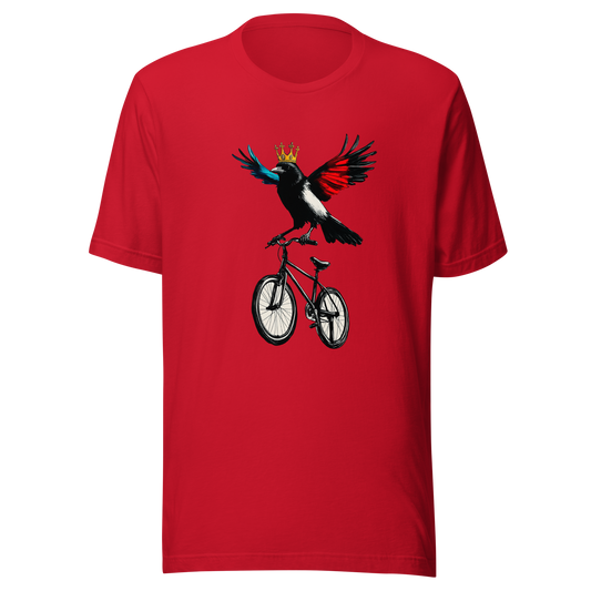 Unisex t-shirt "Courageous Crow on Wheels" - Radiant Art of Radiant Group