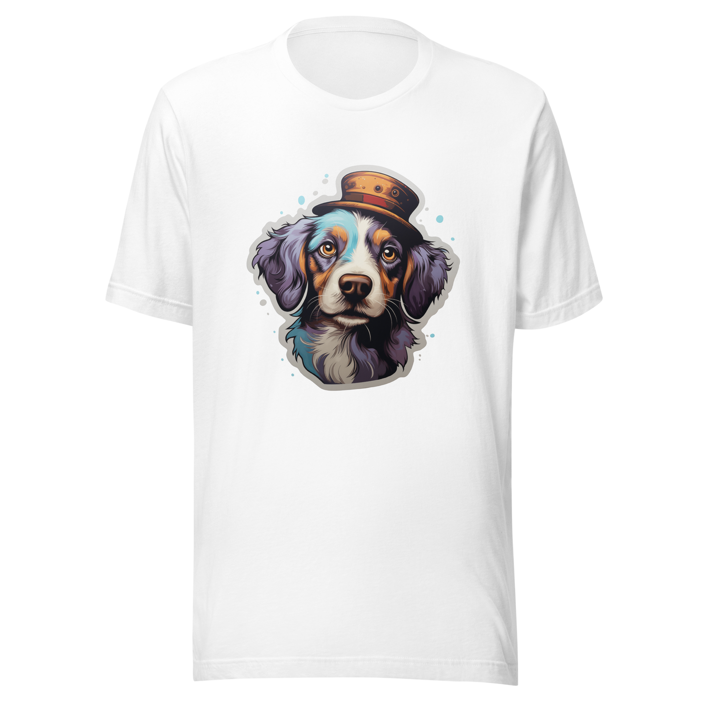 Unisex t-shirt "Top Hat Pooch: Distinguished Dog Portrait"