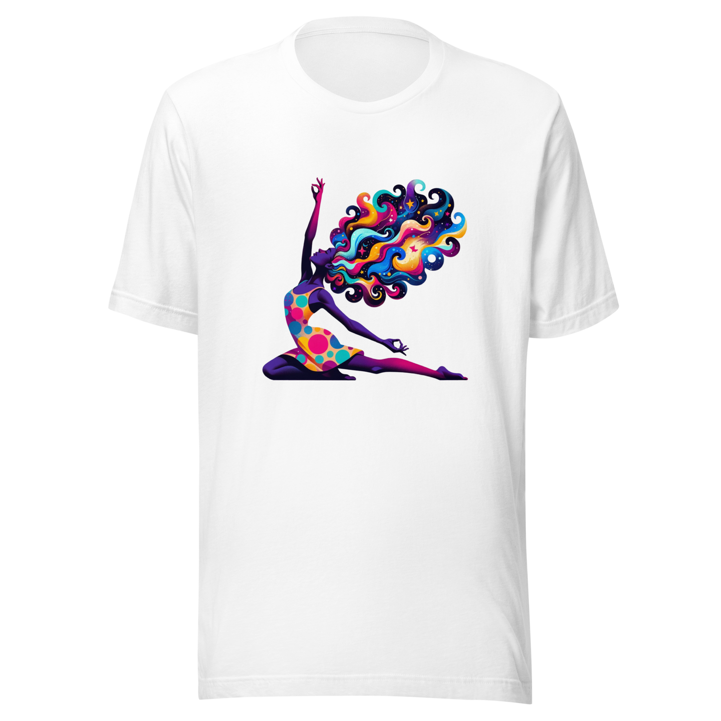 "Universal Flow: Abstract Cosmic Yoga" Graphic Unisex T-Shirt - Radiant Art of Radiant Group