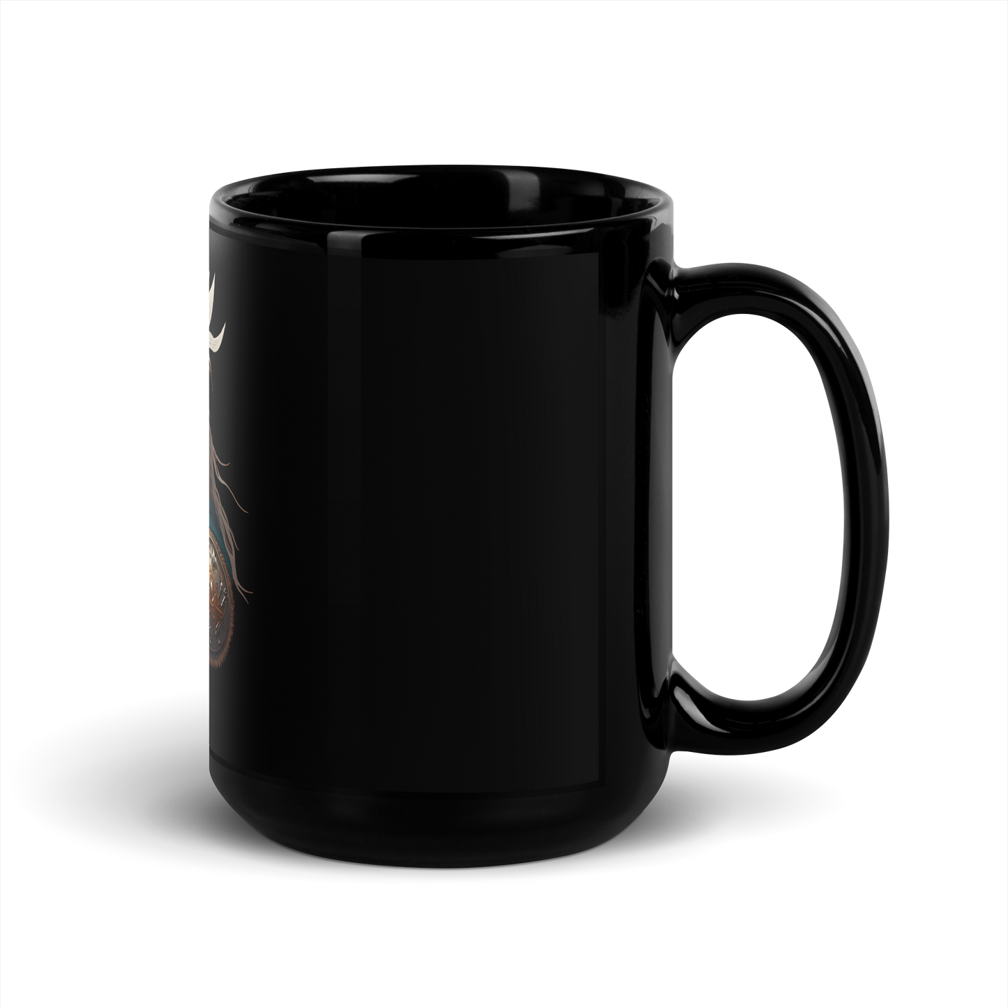Black Glossy Mug with viking - Radiant Art of Radiant Group