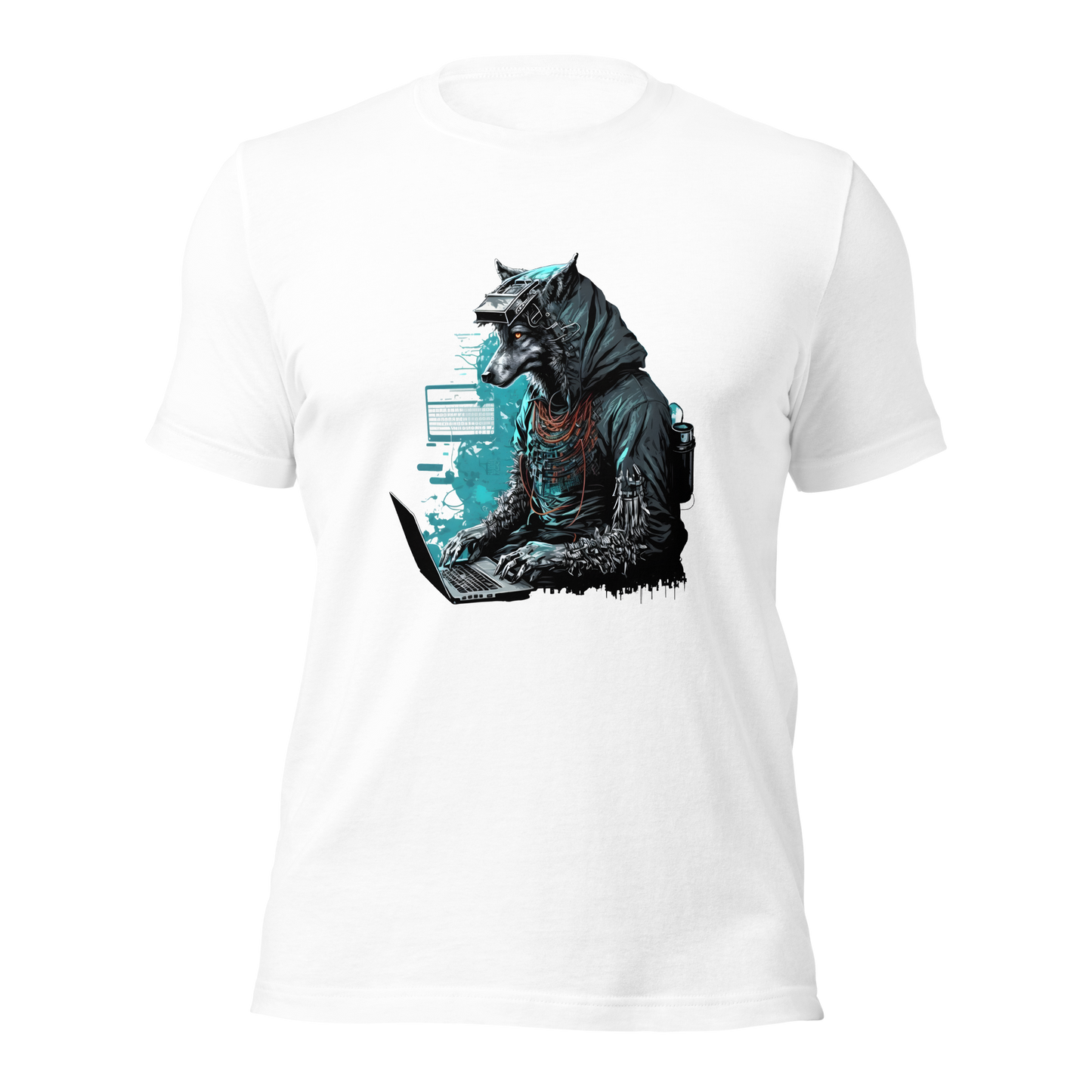 Unisex t-shirt with a programmer wolf