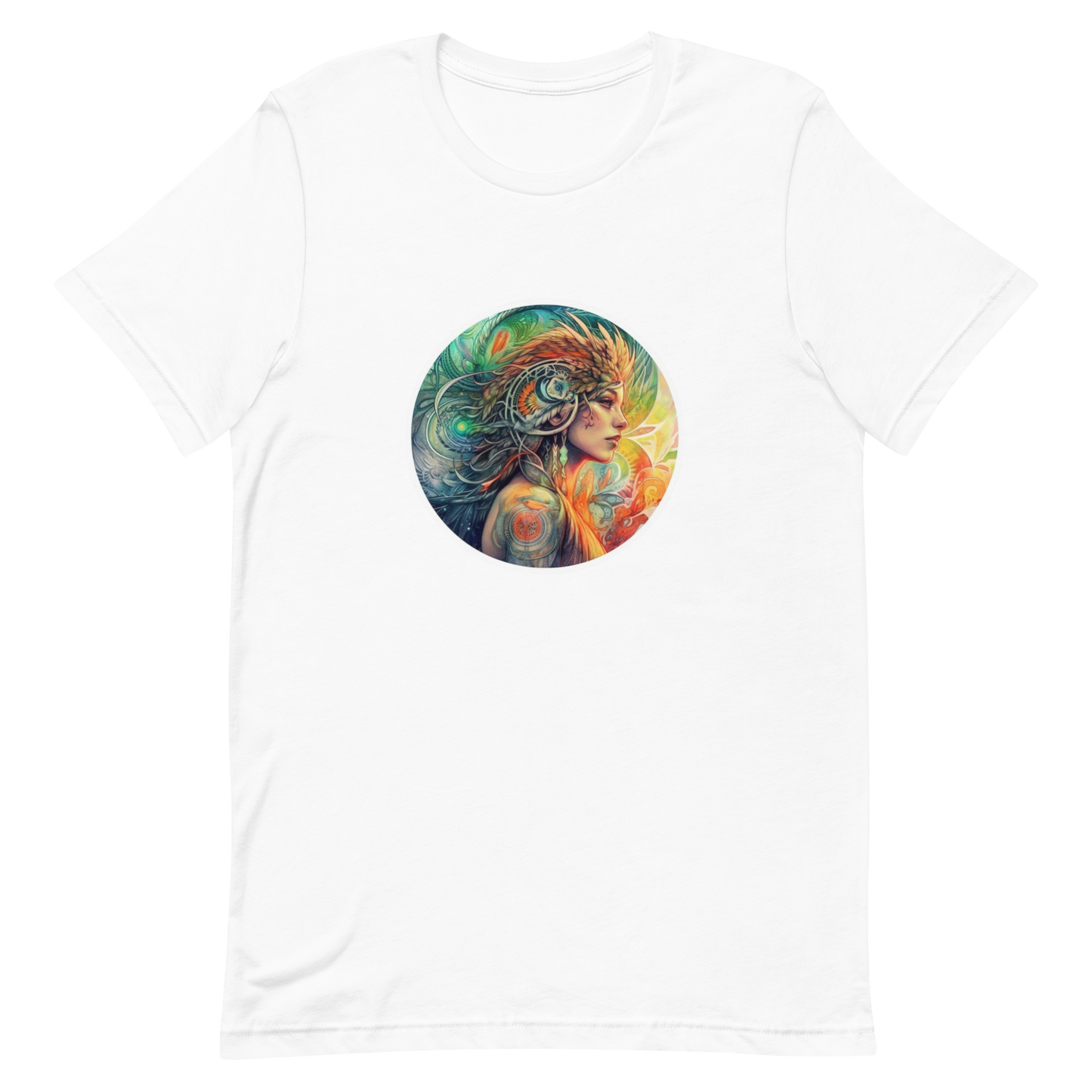 Unisex t-shirt with beautiful phoenix-woman