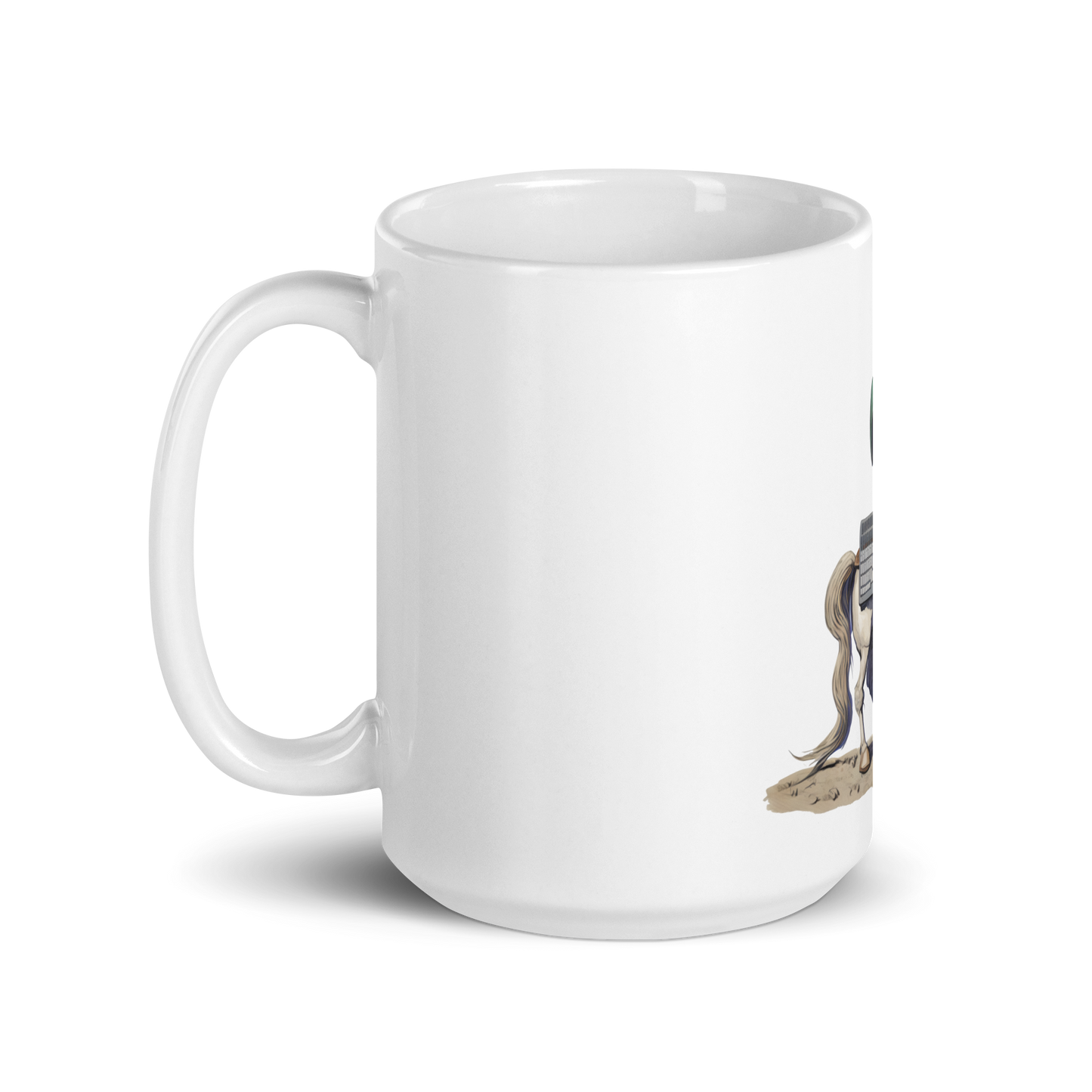 White glossy mug with knight - programmer