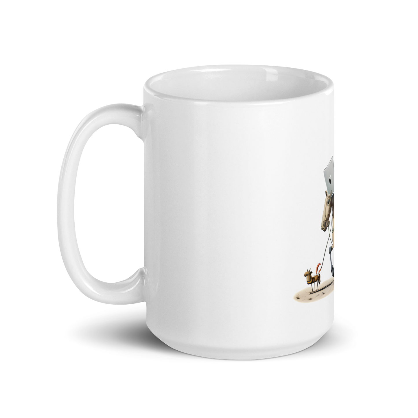White glossy mug with Don Quixote - programmer