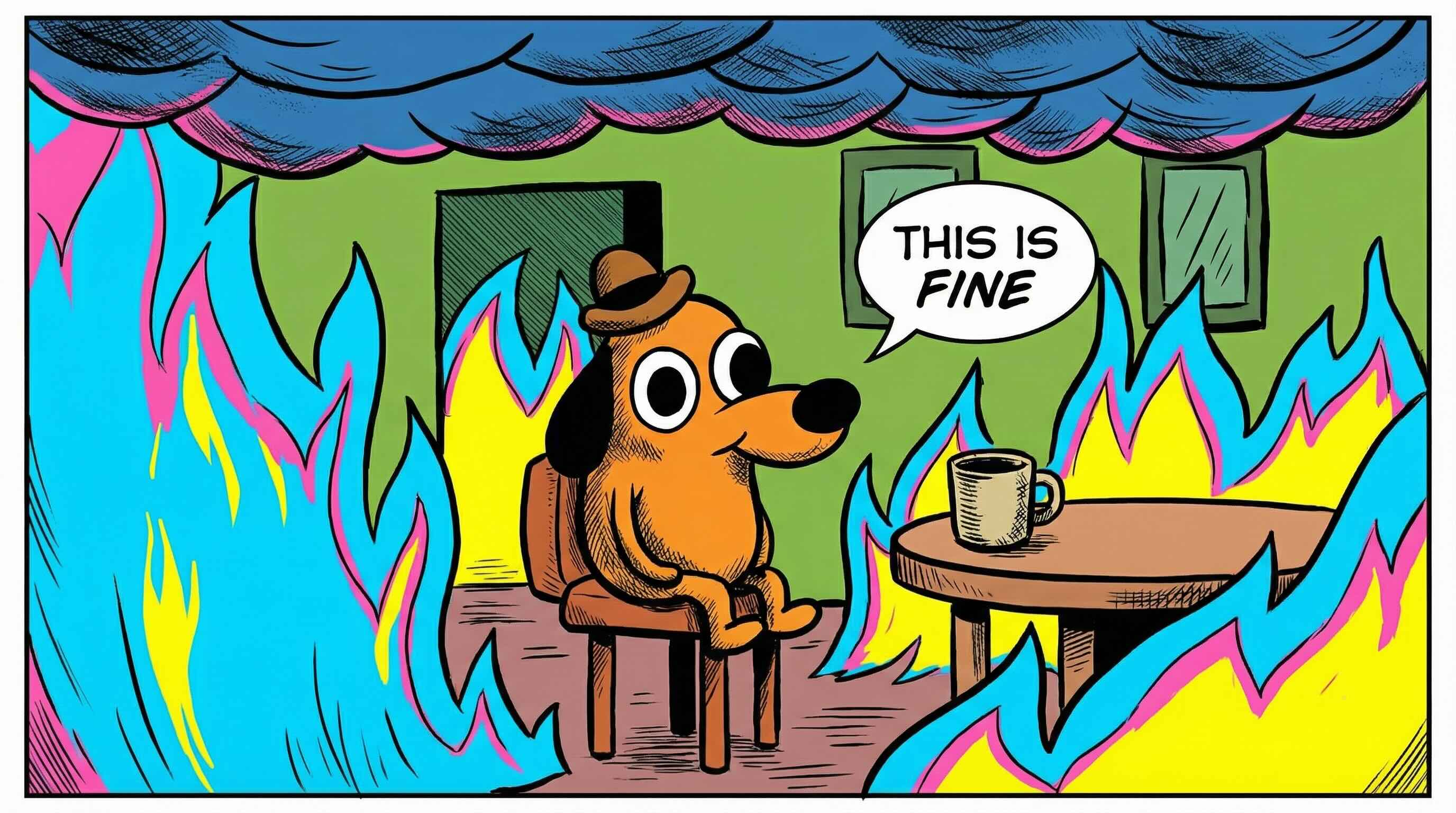 It's fine. Everything is fine t-shirts - Radiant Art