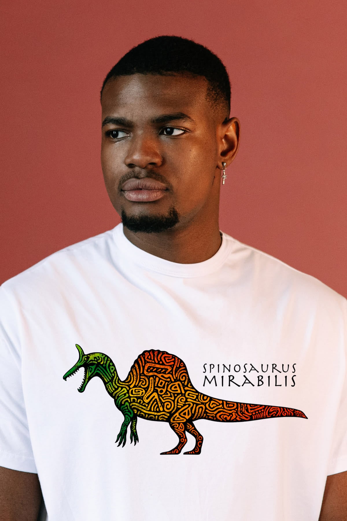 Spinosaurus Mirabilis Rainbow Tribal T-shirt