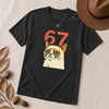 67 Grumpy Cat Meme Shirt | Unisex Trendy Graphic Tee - Black Heather unfolded t-shirt mockup