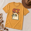 67 Grumpy Cat Meme Shirt | Unisex Trendy Graphic Tee - Heather Yellow Gold unfolded t-shirt mockup
