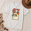 67 Grumpy Cat Meme Shirt | Unisex Trendy Graphic Tee - Solid White Blend unfolded t-shirt mockup