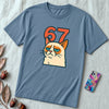 67 Grumpy Cat Meme Shirt | Unisex Trendy Graphic Tee - Steel Blue unfolded t-shirt mockup