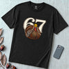67 Turkey T-Shirt, Funny Six Seven Meme Tee, Thanksgiving time - Black unfolded t-shirt mockup