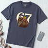 67 Turkey T-Shirt, Funny Six Seven Meme Tee, Thanksgiving time - Navy unfolded t-shirt mockup
