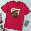 67 Turkey T-Shirt, Funny Six Seven Meme Tee, Thanksgiving time - Red unfolded t-shirt mockup