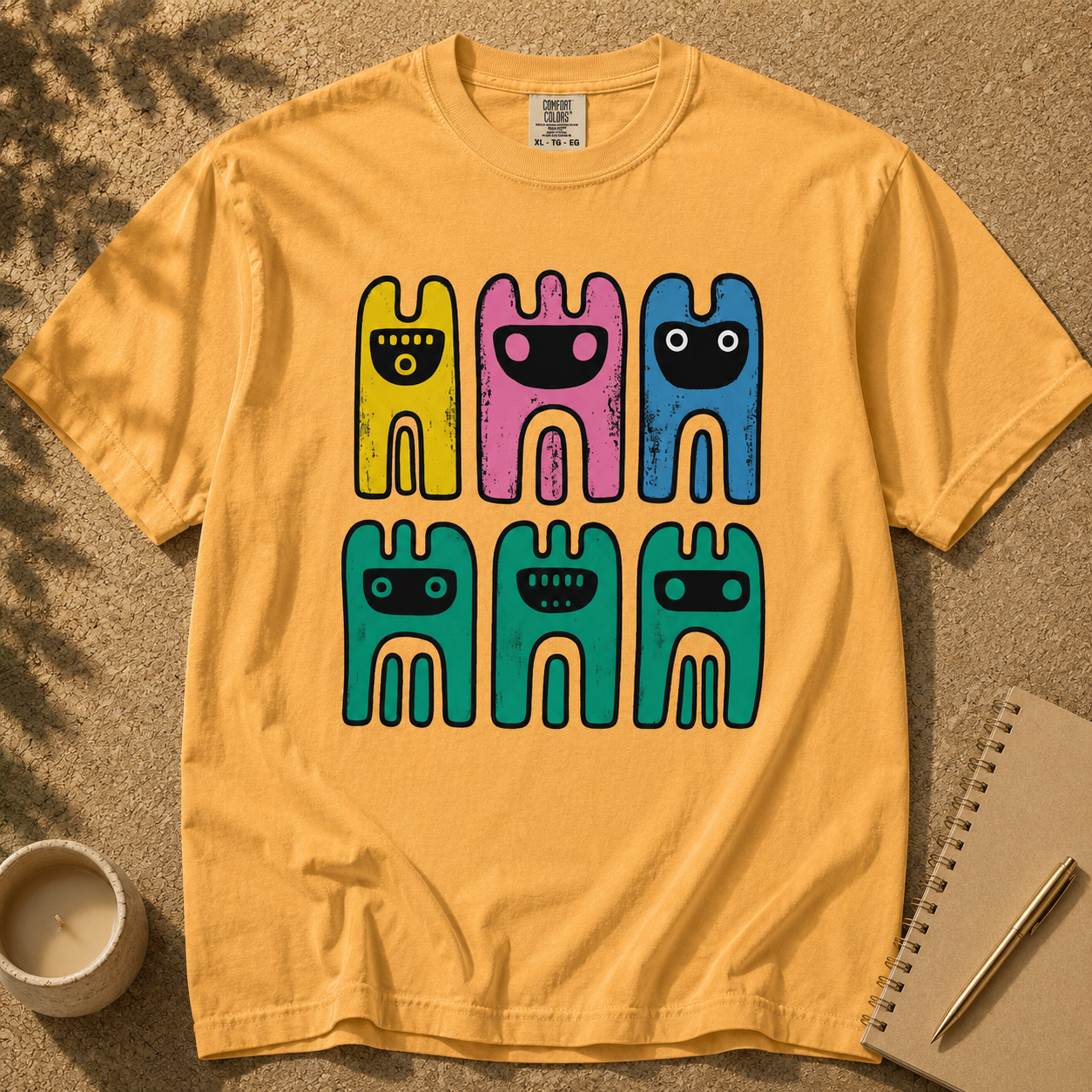 Unisex Garment-Dyed Heavyweight Comfort Colors T-Shirt, Abstract Octopus Tee, Radiant Art T-shirt