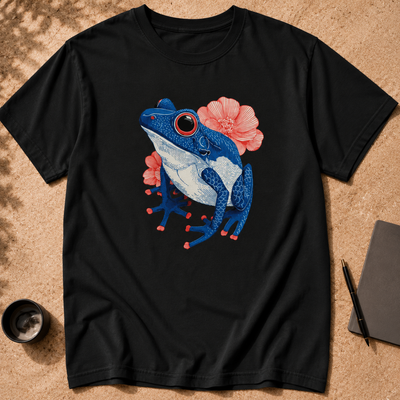 Blauer Baumfrosch & Botanisches Grafik-T-Shirt