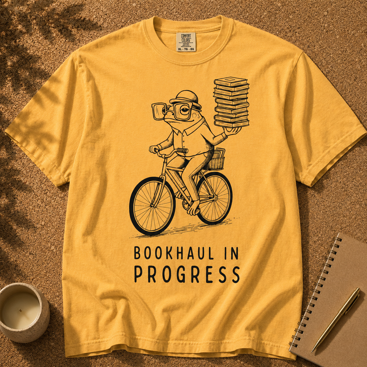 Bookhaul In Progress T-Shirt, Bookish Frog