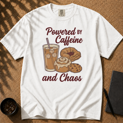 Caffeine and Chaos T-Shirt, Retro Breakfast Aesthetic