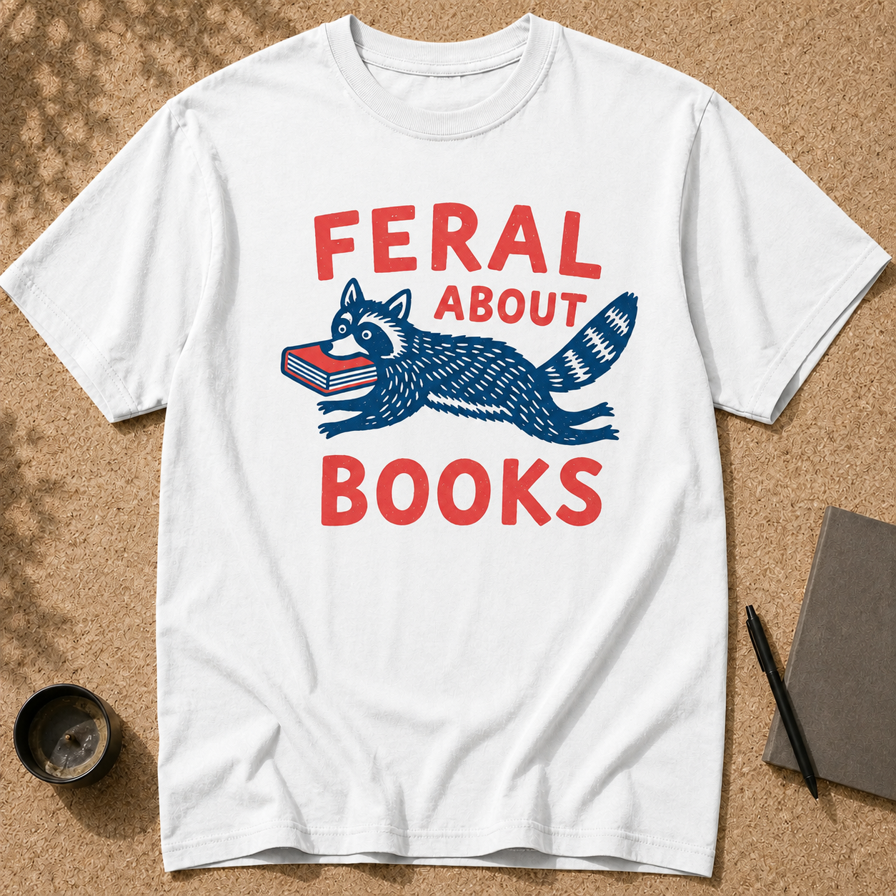 Feral About Books Raccoon T-Shirt