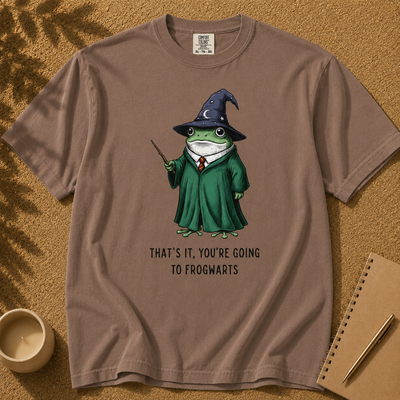Frogwarts Wizard Frog T-Shirt. Fantasy Humor Tee