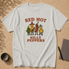 Hot peppers shirt, Red hot silly pepper t-shirt, silly shirt, chili peppers tee, Funny Red Hot Band Tee | Spicy Music Shirt
