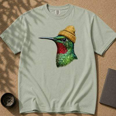 Hummingbird in a Beanie T-shirt