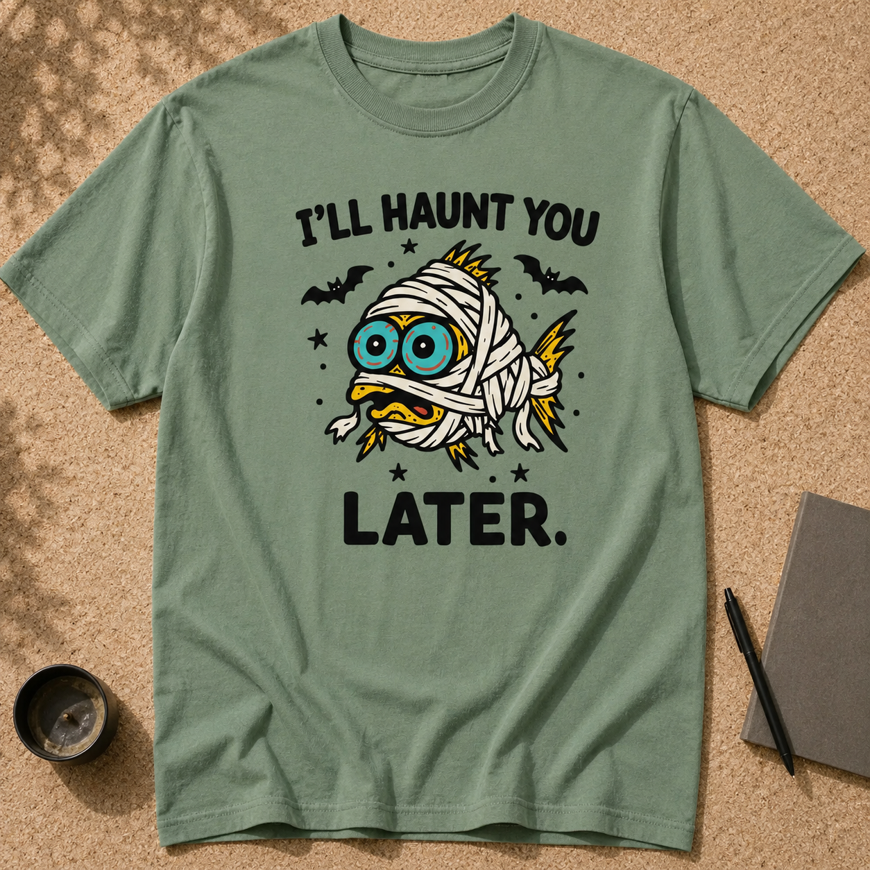 I’ll Haunt You Later Mummy Fish T-Shirt for Halloween