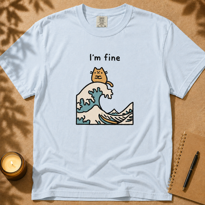 I’m Fine Cat Japanese Wave T-Shirt