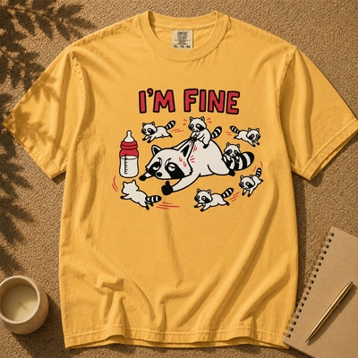 I’m Fine Raccoon Mom Graphic T-Shirt