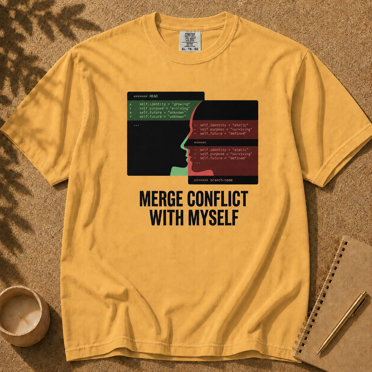 Merge Conflict With Myself T-Shirt, Funny Programmer Tee, Developer Humor