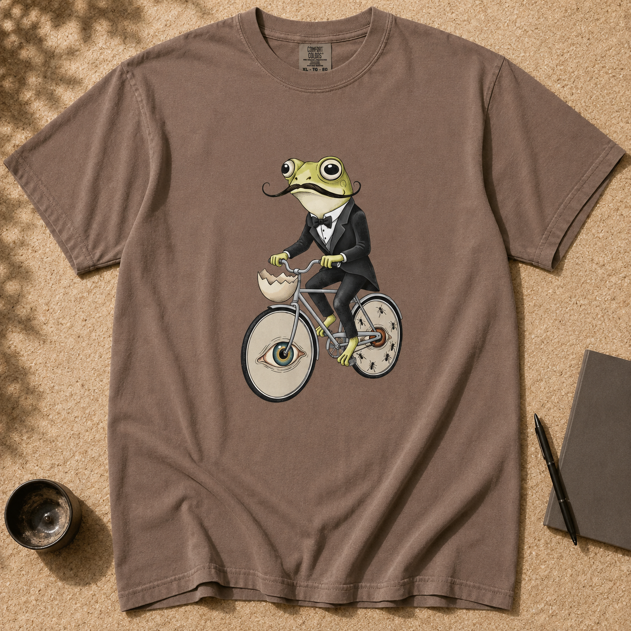 Salvador Dali Inspired Frog Shirt, Frog on Bicycle Tee