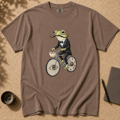 Salvador Dali Inspired Frog Shirt, Frog on Bicycle Tee