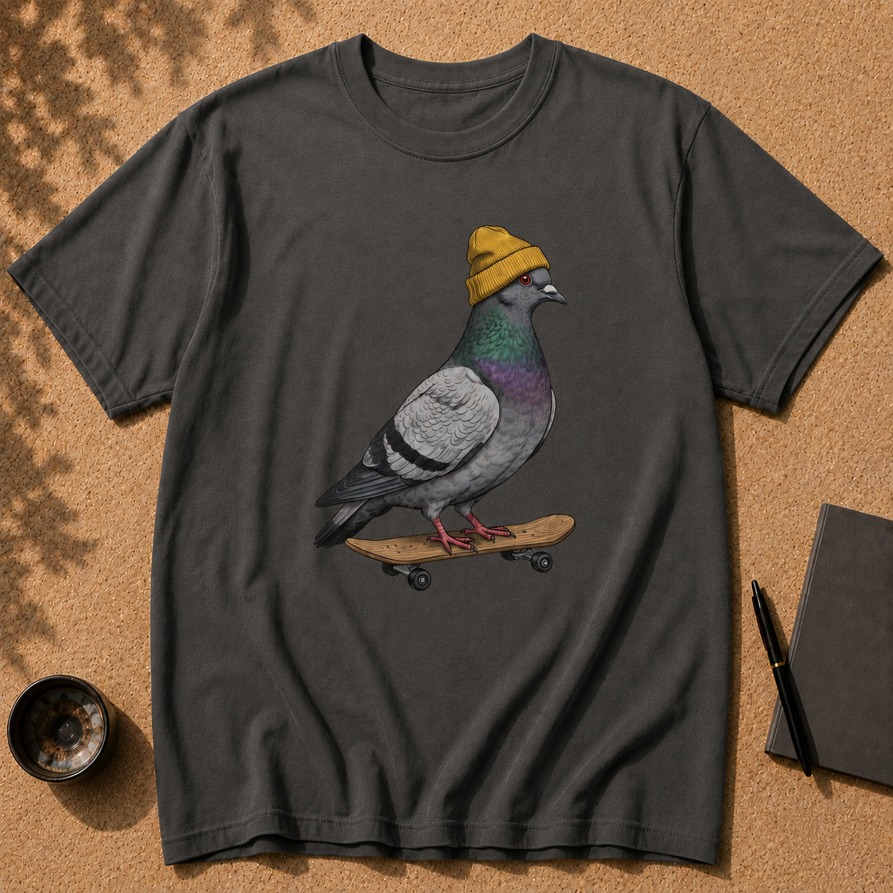 Skateboard-Tauben-T-Shirt