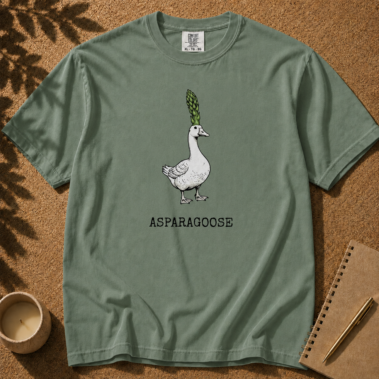"The Asparagoose"  Hybrid Botanical Graphic t-shirt