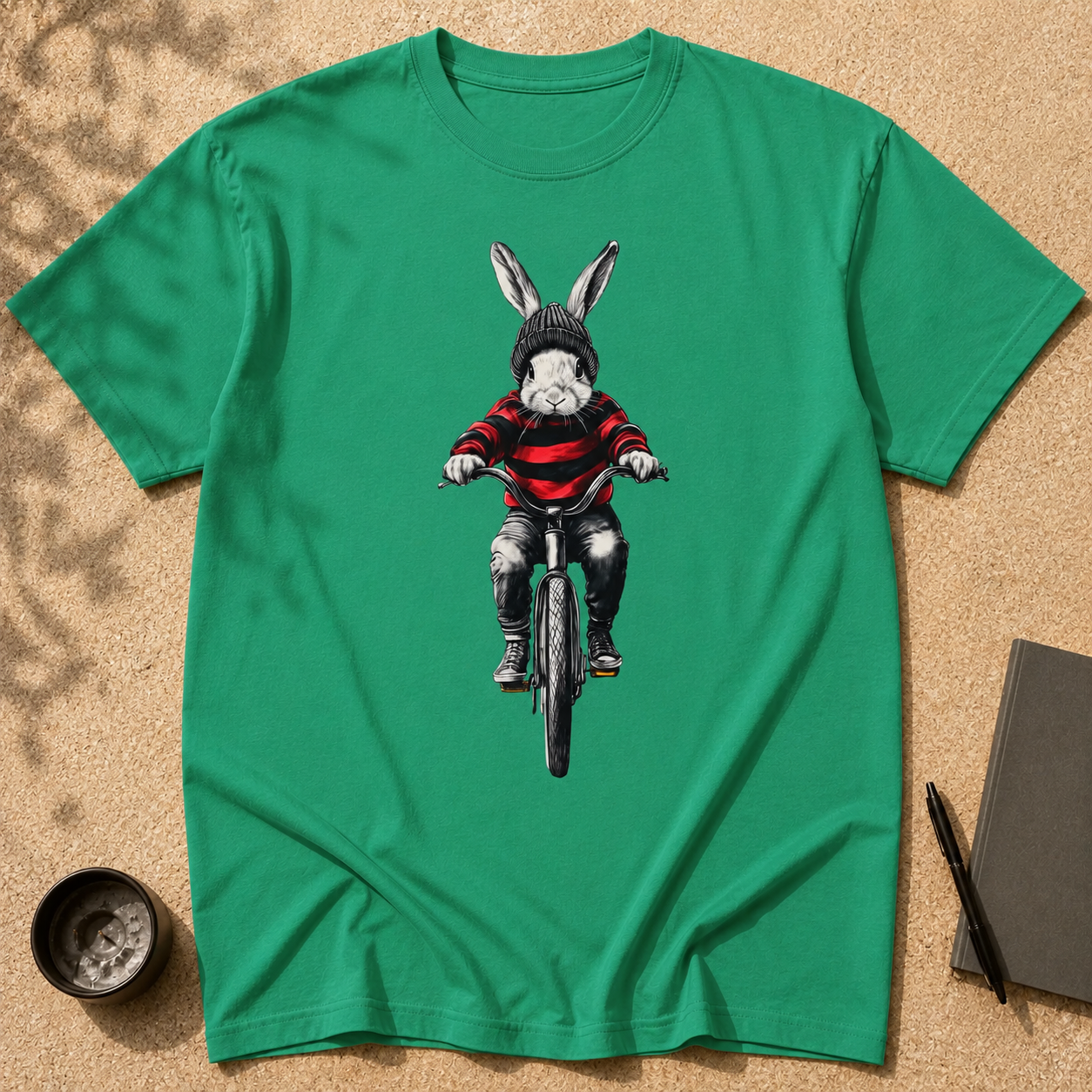 Unisex t-shirt "Rabbit on a bicycle"