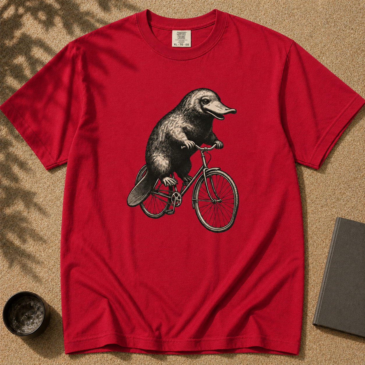 Vintage Style Platypus on Bicycle Shirt