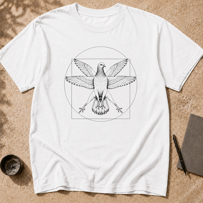Vitruvian Pigeon T-Shirt, Leonardo Da Vinci Inspired Graphic